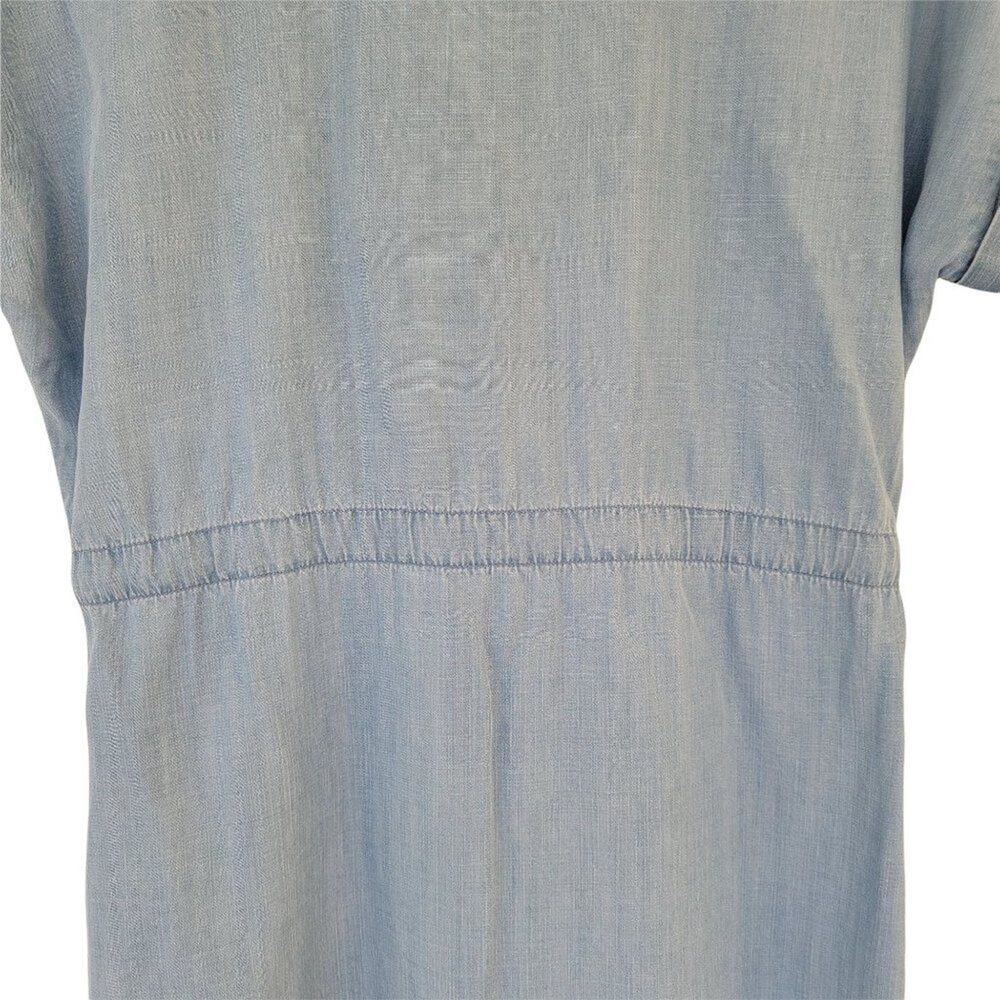 Saks Fifth Avenue Chambray Button Down Dress Womens Size M Light Blue Lyocell - Picture 8 of 10